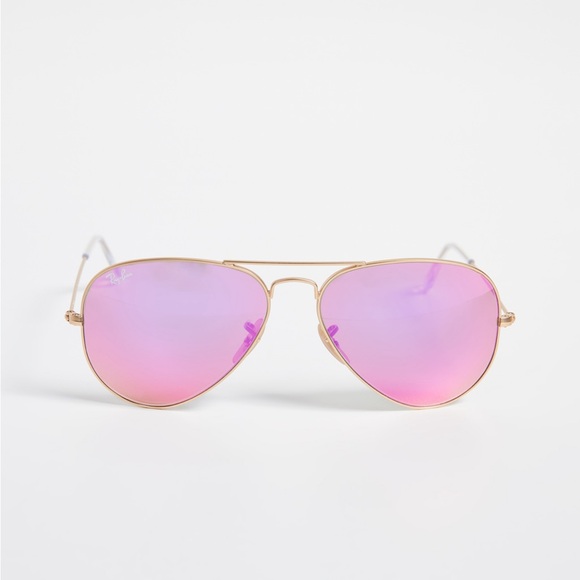 Rayban Classic Mirror Aviators in Pink. - Picture 2 of 8